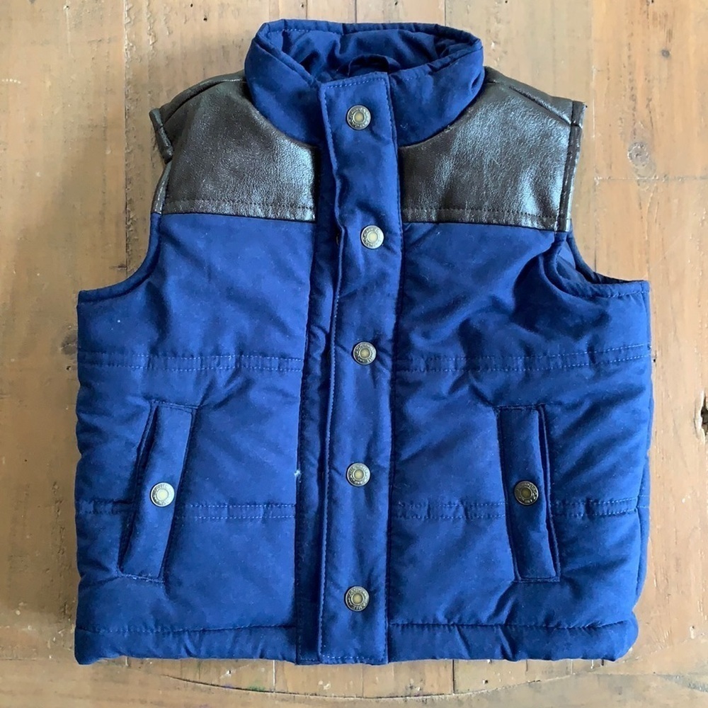 Janie and jack faux leather puffer vest